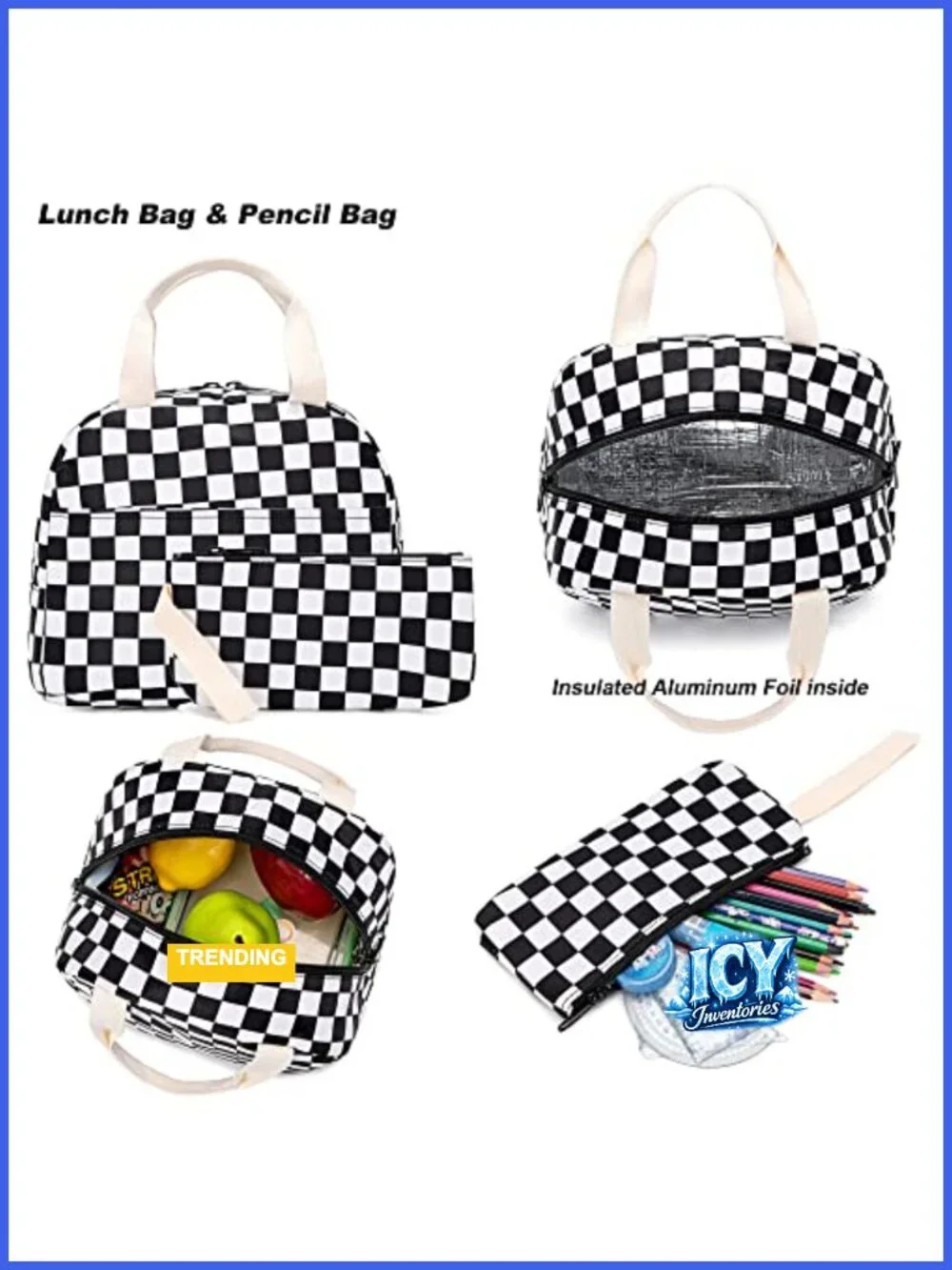 Girls Backpack Set with Lunch Bag & Pencil Case, Teens School Bookbag,